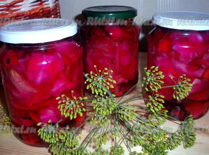 Капуста квашена з буряком на зиму приготувати квашену капусту великими шматками