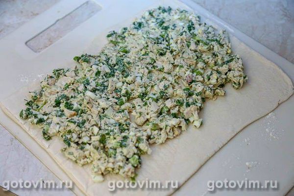 Булочки-завитки з куркою та яйцем